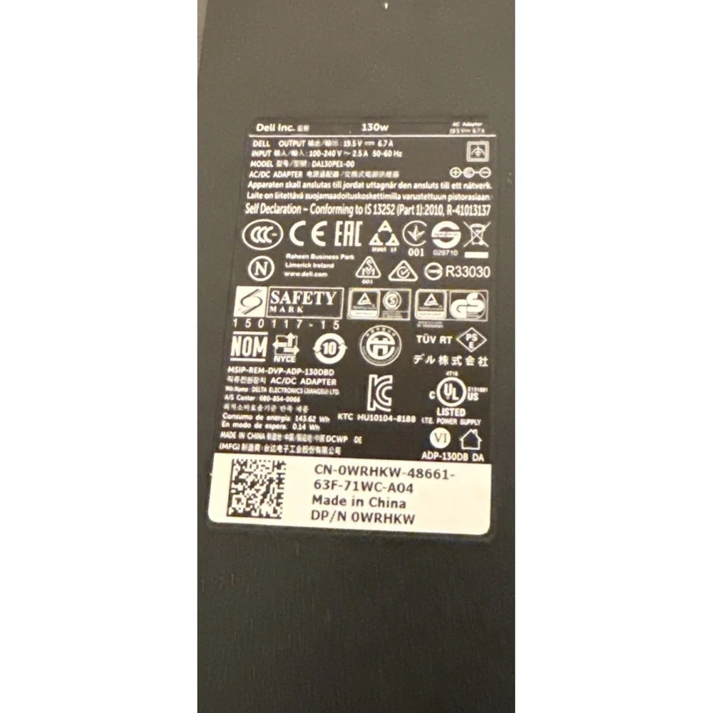 DELL DA130PE1-00 19.5V 6.7A Genuine Original AC Power Adapter Charger